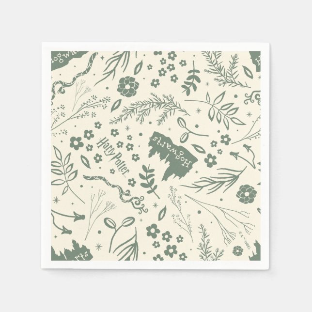 HOGWARTS™ Herbology Magic Pattern Napkin (Front)
