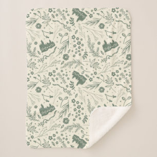 HOGWARTS™ Herbology Magic Pattern Sherpa Blanket