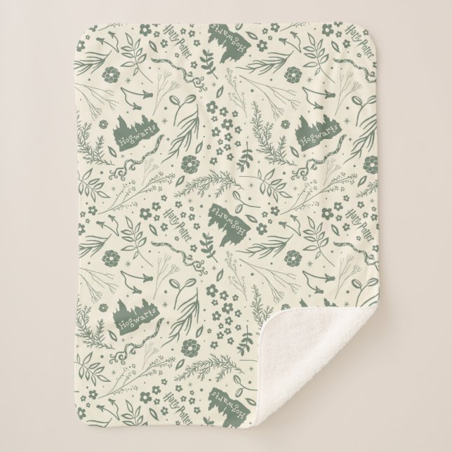 HOGWARTS™ Herbology Magic Pattern Sherpa Blanket (Front)