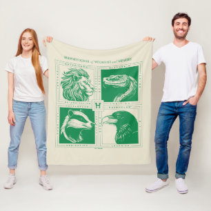 HOGWARTS™ House Animals Grid Fleece Blanket