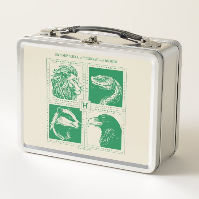 HOGWARTS™ House Animals Grid Metal Lunch Box (Front)