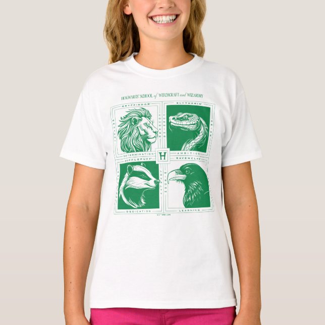 HOGWARTS™ House Animals Grid T-Shirt (Front)