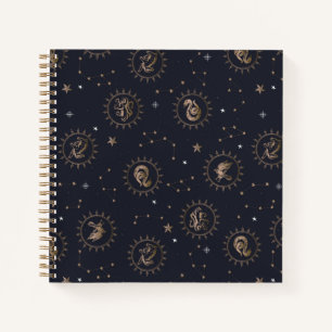 Hogwarts House Crests Constellation Pattern Notebook