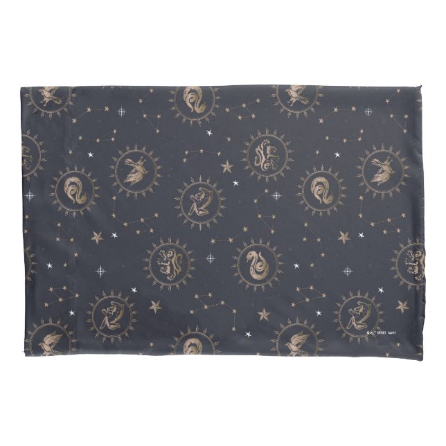 Hogwarts House Crests Constellation Pattern Pillowcase (Front)