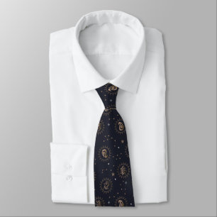 Hogwarts House Crests Constellation Pattern Tie