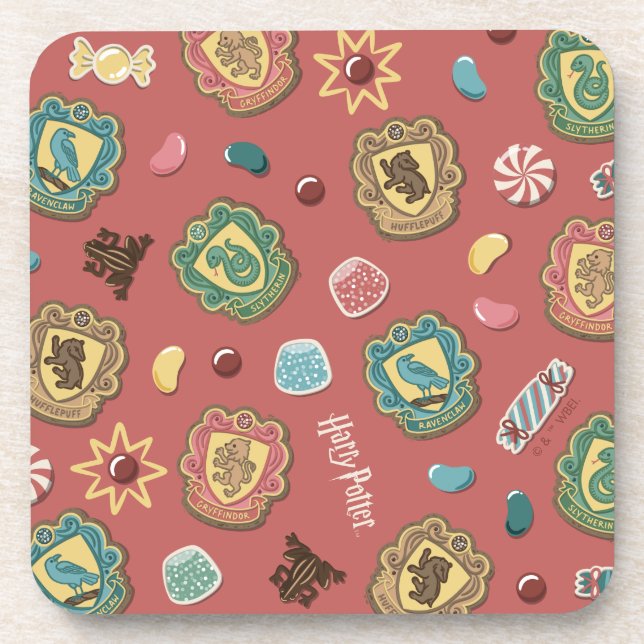 HOGWARTS™ Houses Holiday Cookie Pattern Coaster (Front)