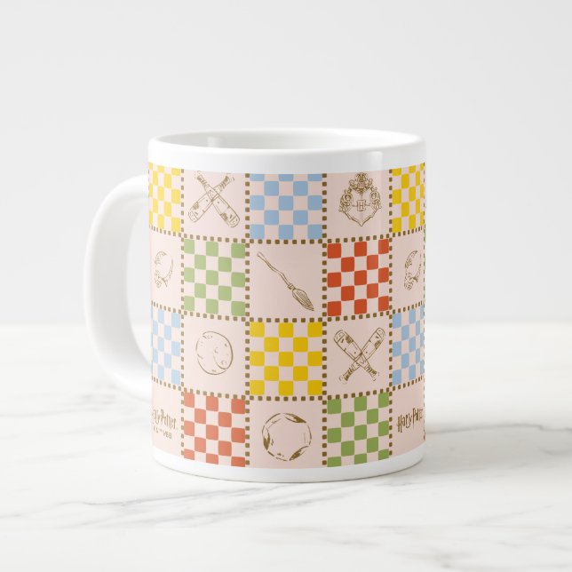 HOGWARTS™ QUIDDITCH™ Team Chequered Pattern Large Coffee Mug (Front Left)