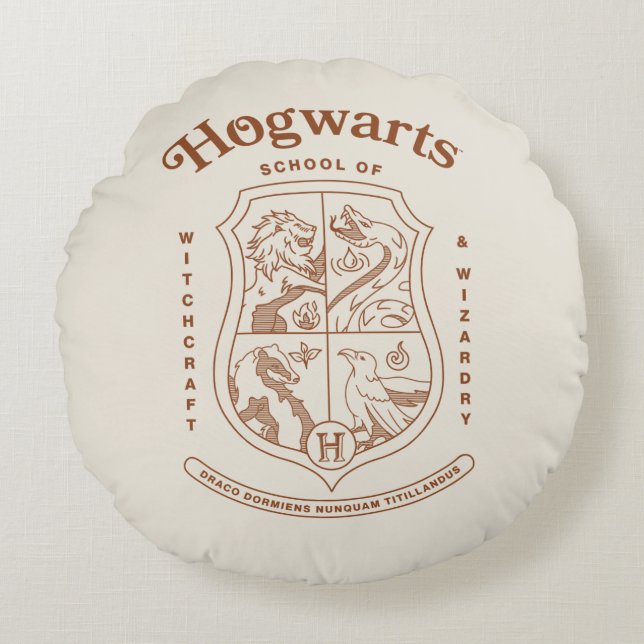 HOGWARTS™ School of Witchcraft and Wizardry Crest Round Cushion (Front)