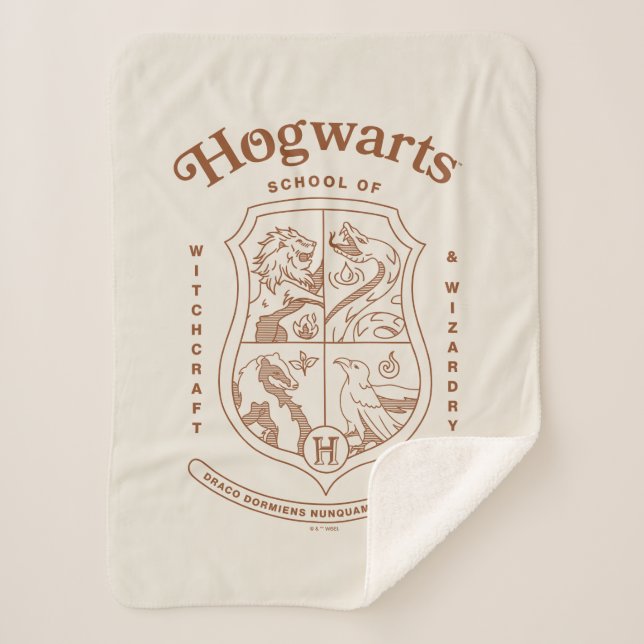 HOGWARTS™ School of Witchcraft and Wizardry Crest Sherpa Blanket (Front)
