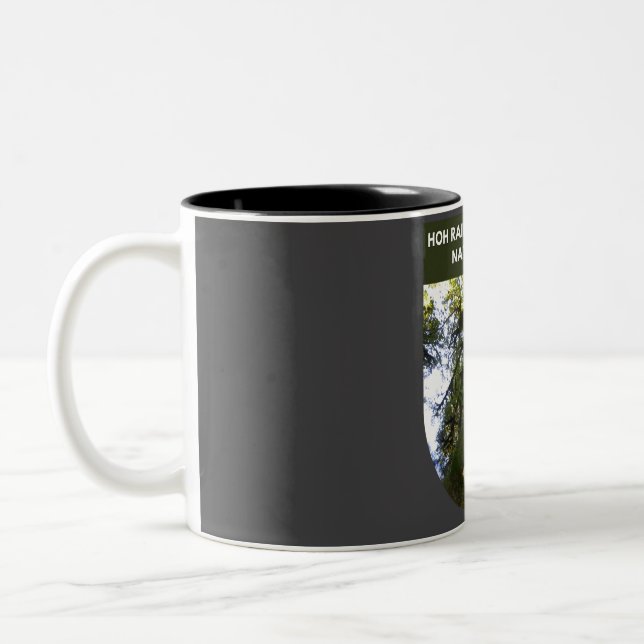 Hoh Rainforest Olympic National Park - Washington  Two-Tone Coffee Mug (Left)