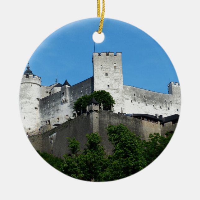 Hohensalzburg Fortress, Austria Ceramic Tree Decoration (Front)