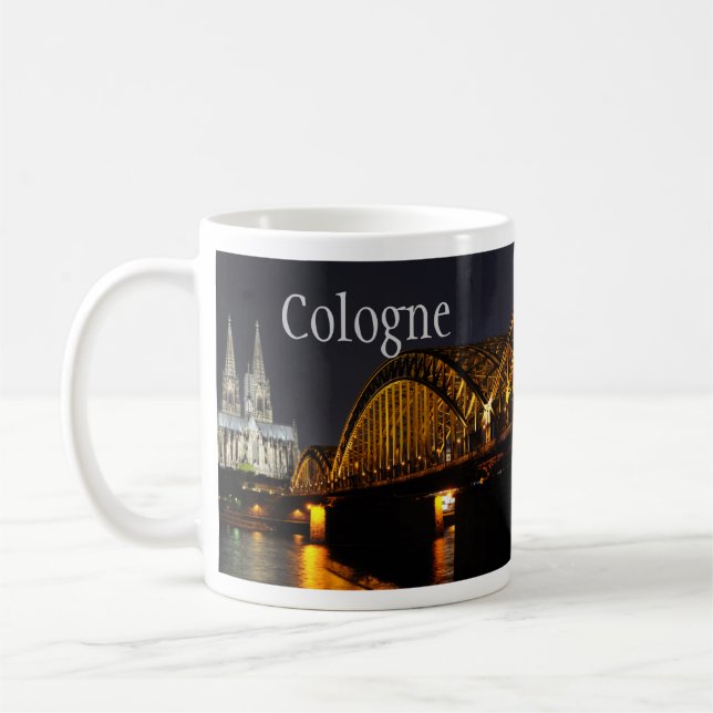 Hohenzollern Bridge, Cologne Cathedral, Germany Coffee Mug (Left)