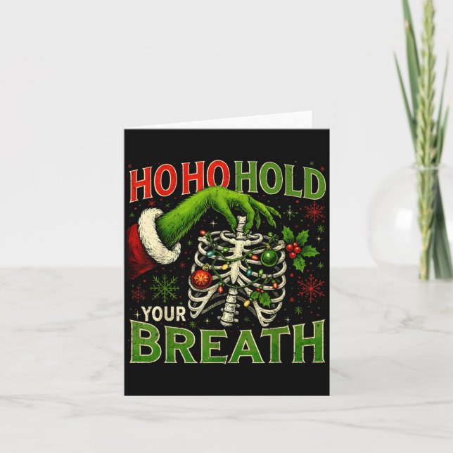 Hoho Hold Your Breath Funny Nurse Christmas  Card (Front)