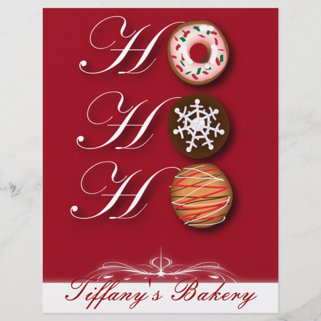 HOHOHO Christmas cookies Doughnut Doughnut bakery Flyer (Front)