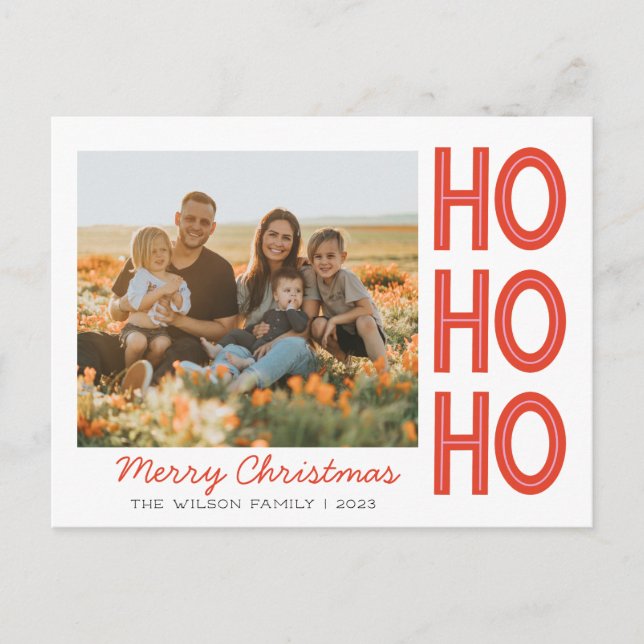 HoHoHo Christmas Family Photo Card Custom (Front)