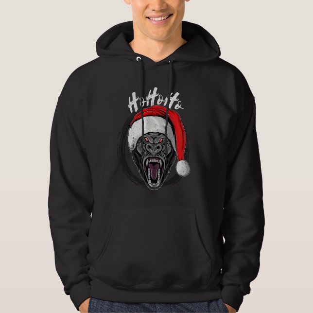 Hohoho Christmas Gorilla Costume  Gorilla Christma Hoodie (Front)