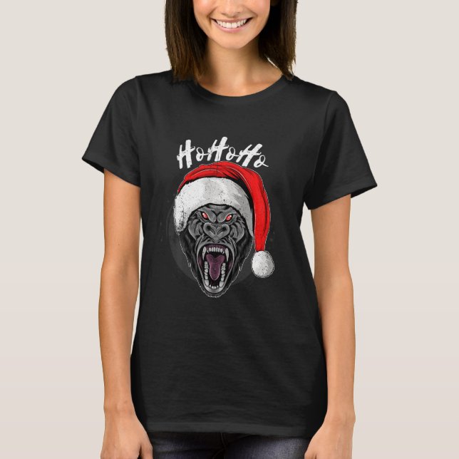 Hohoho Christmas Gorilla Costume  Gorilla Christma T-Shirt (Front)