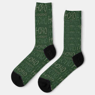 Hohoho Christmas sage green Wrapping Paper Socks