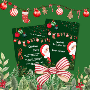 HoHoHo festive christmas santa & garland Invitation