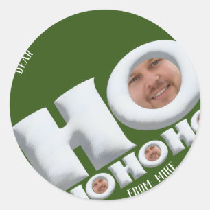 HOHOHO! Funny dad face holiday gift stickers