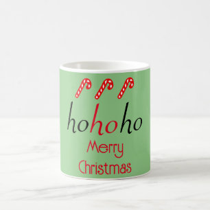 HoHoHo Green Merry Christmas Sticker Coffee Mug