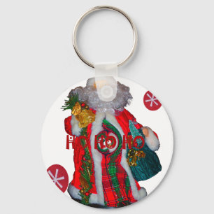 Hohoho Happy Santa Merry Christmas Happy Holidays Key Ring