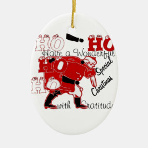 HOHOHO Have a Wonderful Christmas With Gratitude Ceramic Tree Decoration