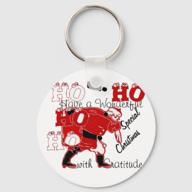 HOHOHO Have a Wonderful Christmas With Gratitude Key Ring (Front)