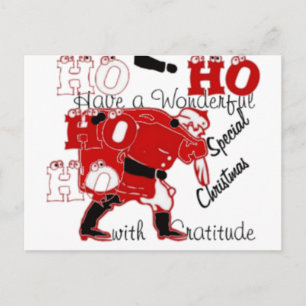 HOHOHO Have a Wonderful Christmas With Gratitude Postcard