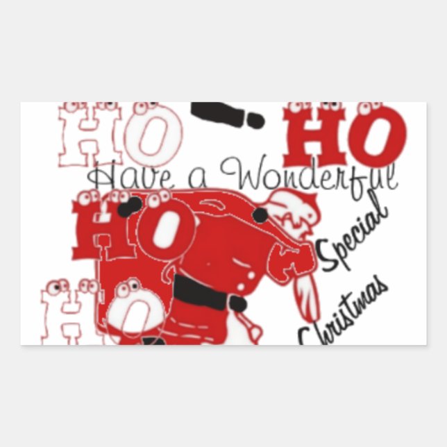HOHOHO Have a Wonderful Christmas With Gratitude Rectangular Sticker (Front)
