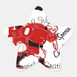 HOHOHO Have a Wonderful Christmas With Gratitude Star Sticker