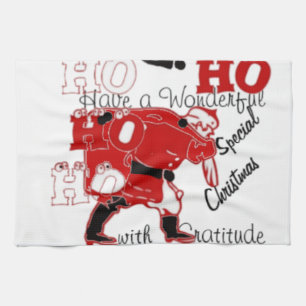HOHOHO Have a Wonderful Christmas With Gratitude Tea Towel