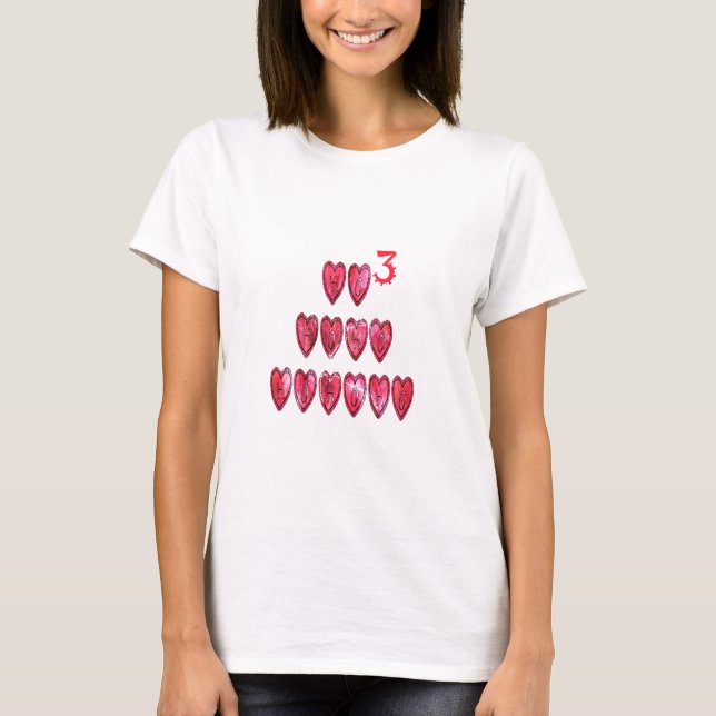 Hohoho Hearts Santa Cool  T-Shirt (Front)