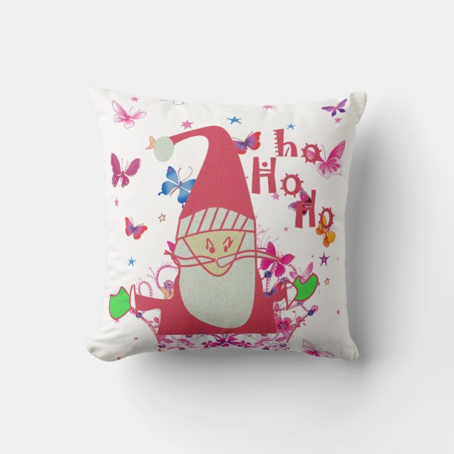 Hohoho Lovely Christmas Butterfly Pillow Fight (Front)