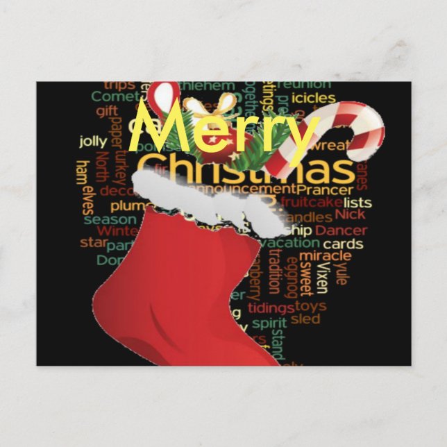 HoHoHo! Merry Christmas Candy Cane stackings  Holiday Postcard (Front)