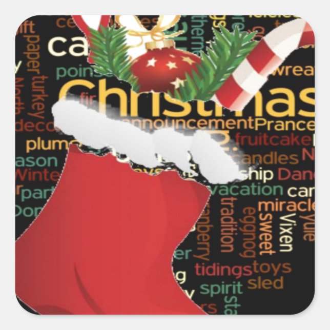 HoHoHo! Merry Christmas GIFTS and a Happy New Year Square Sticker (Front)