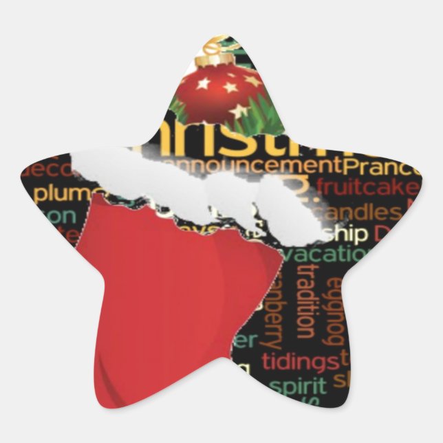 HoHoHo! Merry Christmas GIFTS and a Happy New Year Star Sticker (Front)