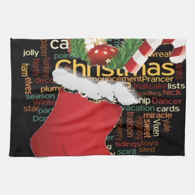 HoHoHo! Merry Christmas GIFTS and a Happy New Year Tea Towel (Horizontal)