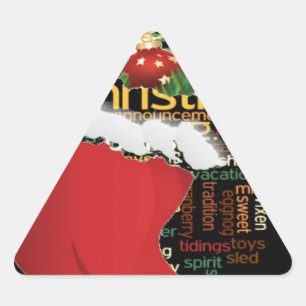 HoHoHo! Merry Christmas GIFTS and a Happy New Year Triangle Sticker