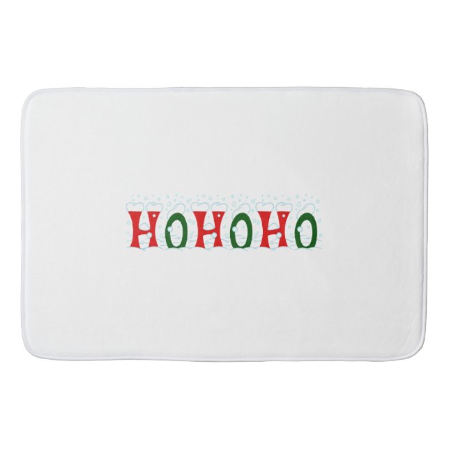 HOHOHO Santa Claus Laugh Snow Blizzard Christmas Bath Mat (Front)