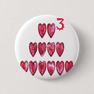 Hohoho! Santa cool hearts text Christmas love desi 6 Cm Round Badge