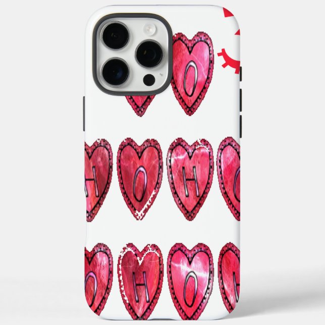 Hohoho! Santa cool hearts text Christmas love desi Case-Mate iPhone Case (Back)