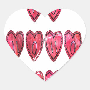 Hohoho! Santa cool hearts text Christmas love desi Heart Sticker