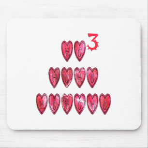 Hohoho! Santa cool hearts text Christmas love desi Mouse Pad