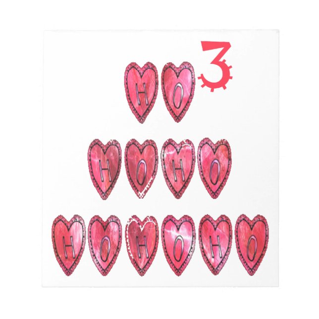 Hohoho! Santa cool hearts text Christmas love desi Notepad (Front)