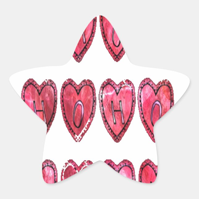 Hohoho! Santa cool hearts text Christmas love desi Star Sticker (Front)