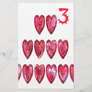 Hohoho! Santa cool hearts text Christmas love desi Stationery