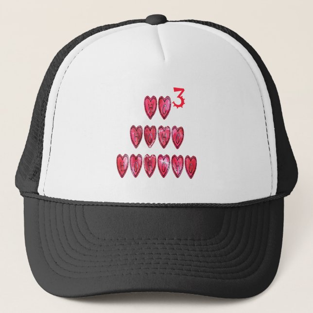 Hohoho! Santa cool hearts text Christmas love desi Trucker Hat (Front)