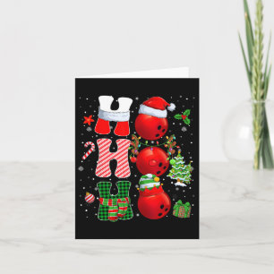 Hohoho Santa Elf Reindeer Bowling Bylls And Christ Card