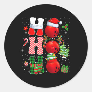 Hohoho Santa Elf Reindeer Bowling Bylls And Christ Classic Round Sticker